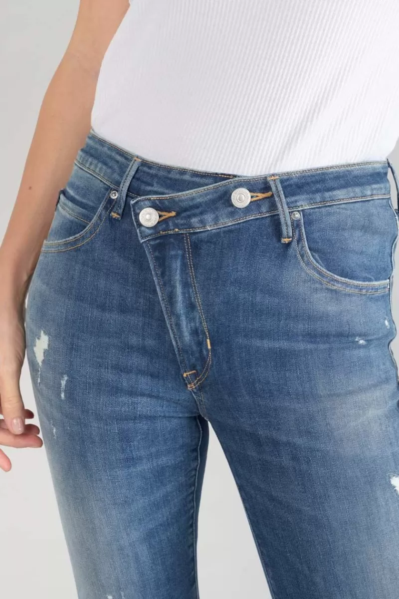 Le Temps des Cerises Coupe Skinny-Power Skinny Taille Haute 7/8Eme Jeans Destroy Bleu N°2 Blue
