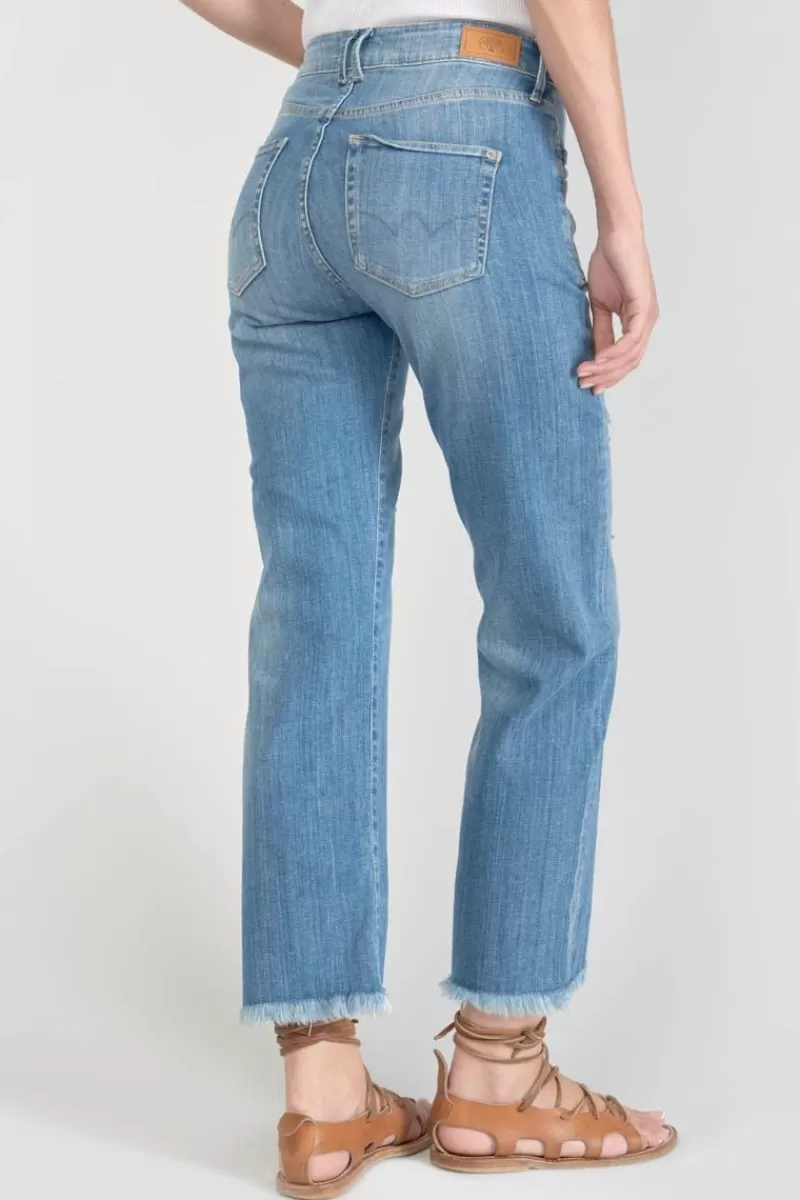 Le Temps des Cerises Coupe Regular-Pricilia Taille Haute 7/8Eme Jeans Destroy Bleu N°4 Blue