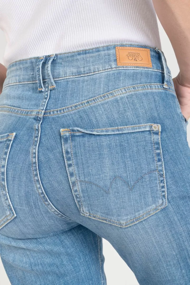 Le Temps des Cerises Coupe Regular-Pricilia Taille Haute 7/8Eme Jeans Destroy Bleu N°4 Blue