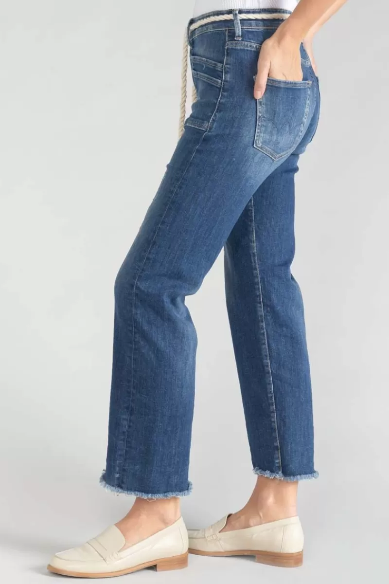 Le Temps des Cerises Coupe Regular-Pricilia Taille Haute 7/8Eme Jeans Destroy Bleu N°2 Blue