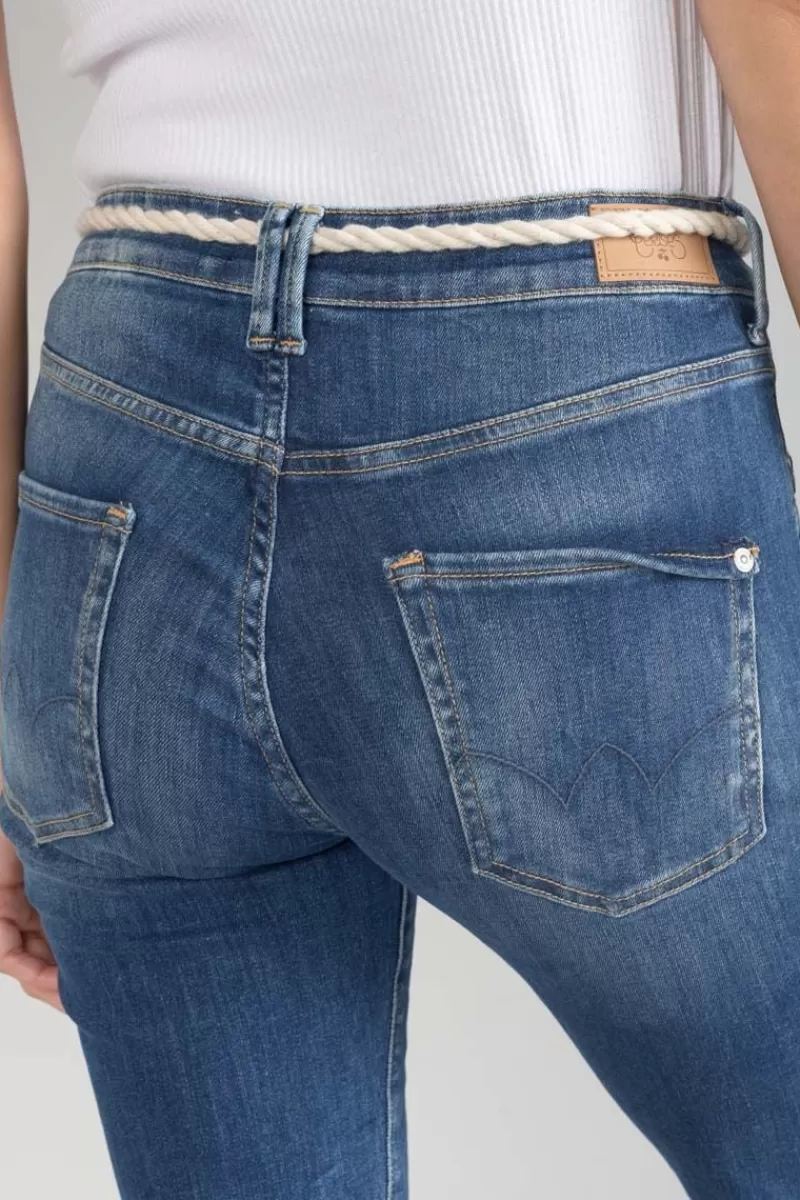 Le Temps des Cerises Coupe Regular-Pricilia Taille Haute 7/8Eme Jeans Destroy Bleu N°2 Blue