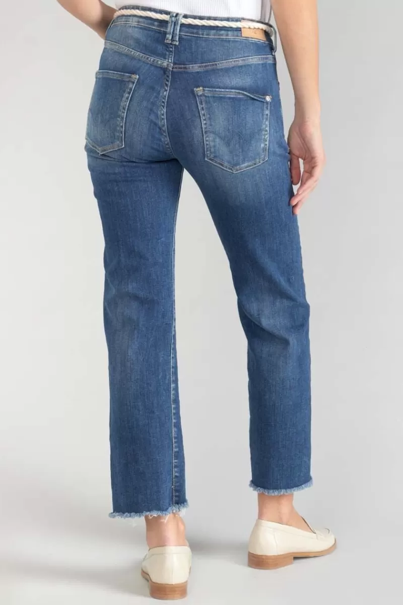 Le Temps des Cerises Coupe Regular-Pricilia Taille Haute 7/8Eme Jeans Destroy Bleu N°2 Blue