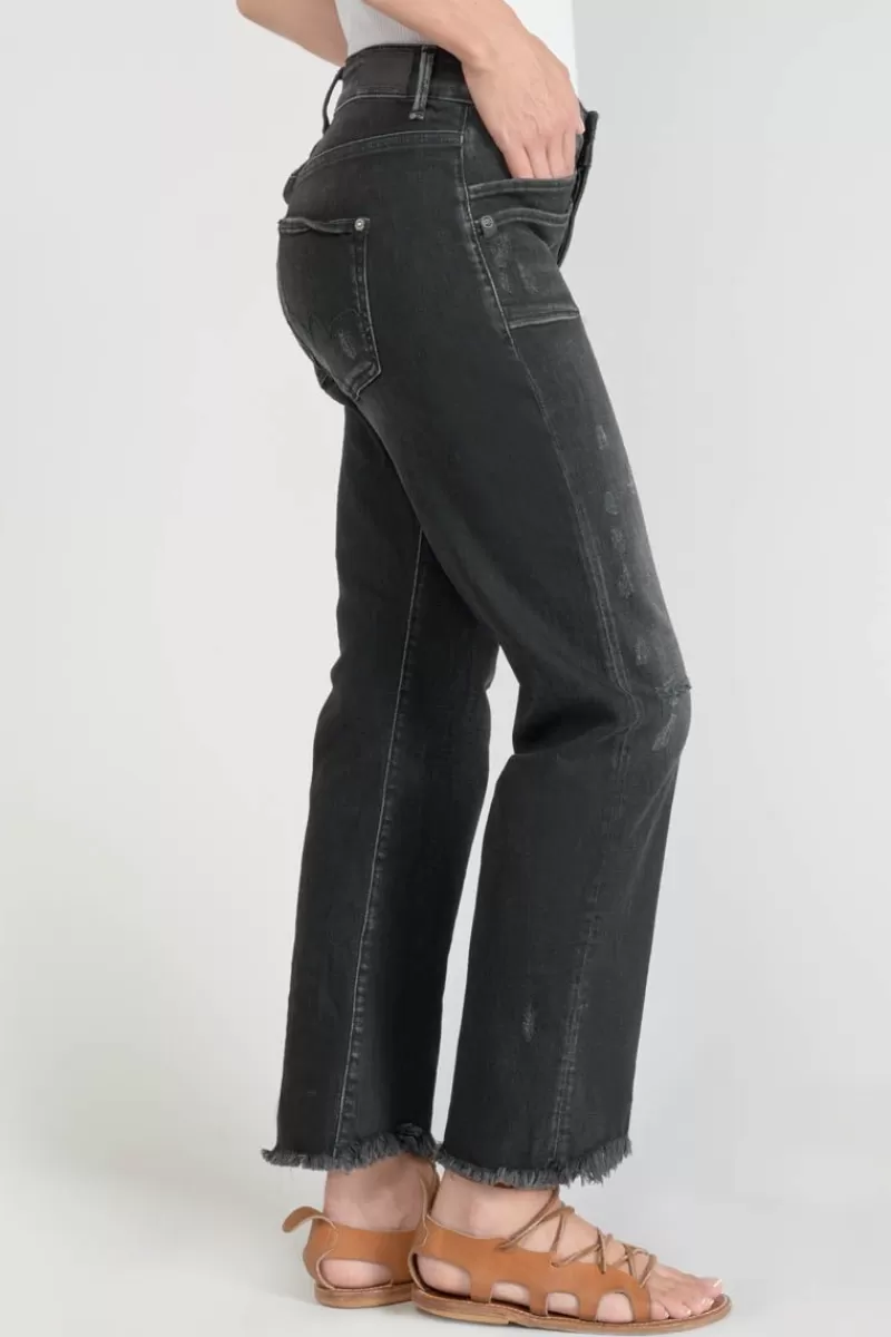 Le Temps des Cerises Coupe Regular-Pricilia Taille Haute 7/8Eme Jeans Destroy Noir N°1 Black / Black
