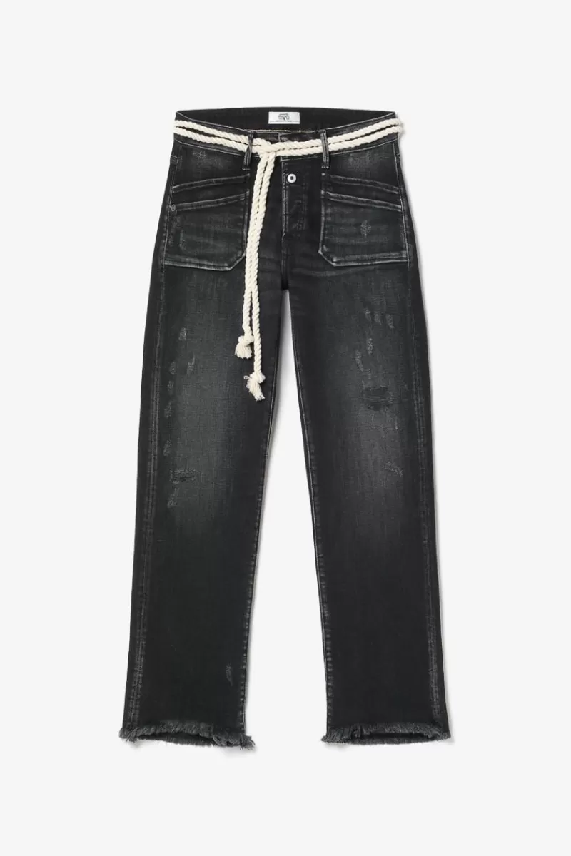 Le Temps des Cerises Coupe Regular-Pricilia Taille Haute 7/8Eme Jeans Destroy Noir N°1 Black / Black