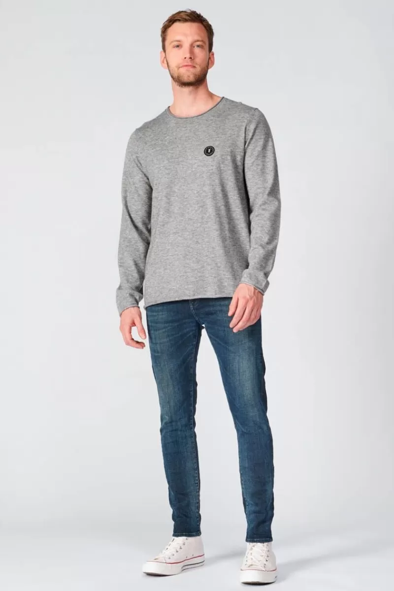 Le Temps des Cerises Pulls & Cardigans-Pull Terry Gris Chine Light Grey