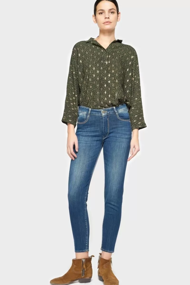 Le Temps des Cerises Coupe Slim-Pulp Slim Taille Haute 7/8Eme Jeans Bleu N°2 Blue