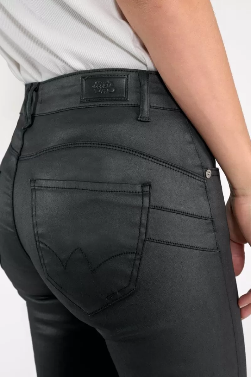 Le Temps des Cerises Coupe Slim-Pulp Slim Taille Haute 7/8Eme Jeans Enduit Noir N°0 Black