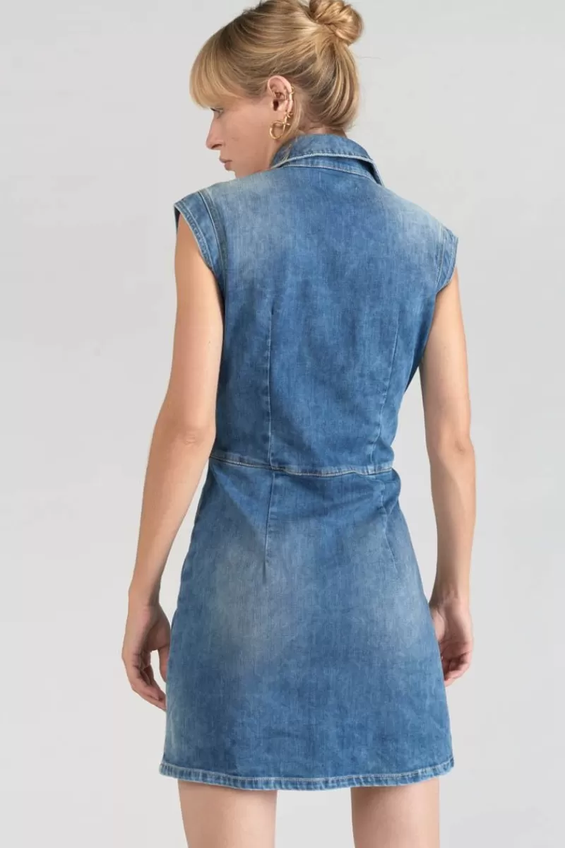 Le Temps des Cerises Robes-Robe Diderot En Jeans Bleu Blue