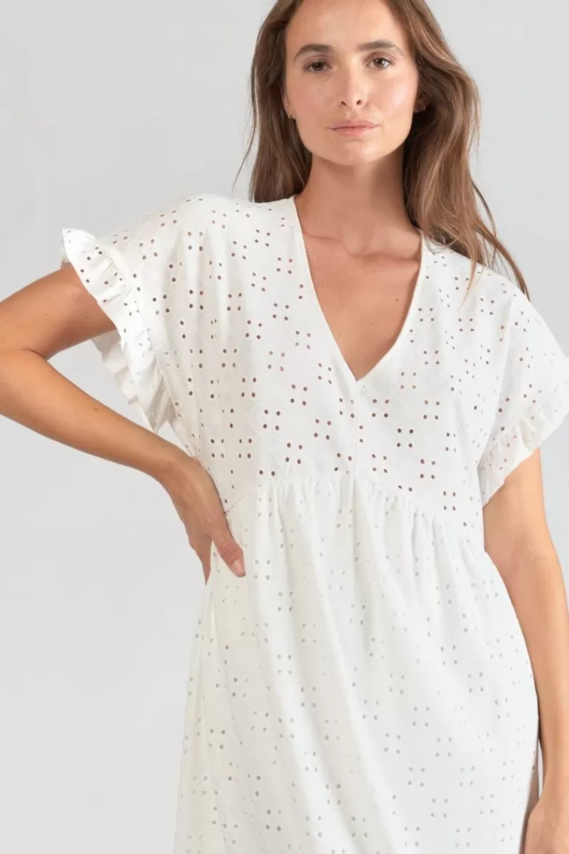 Le Temps des Cerises Robes-Robe Lia Ajouree Blanche White