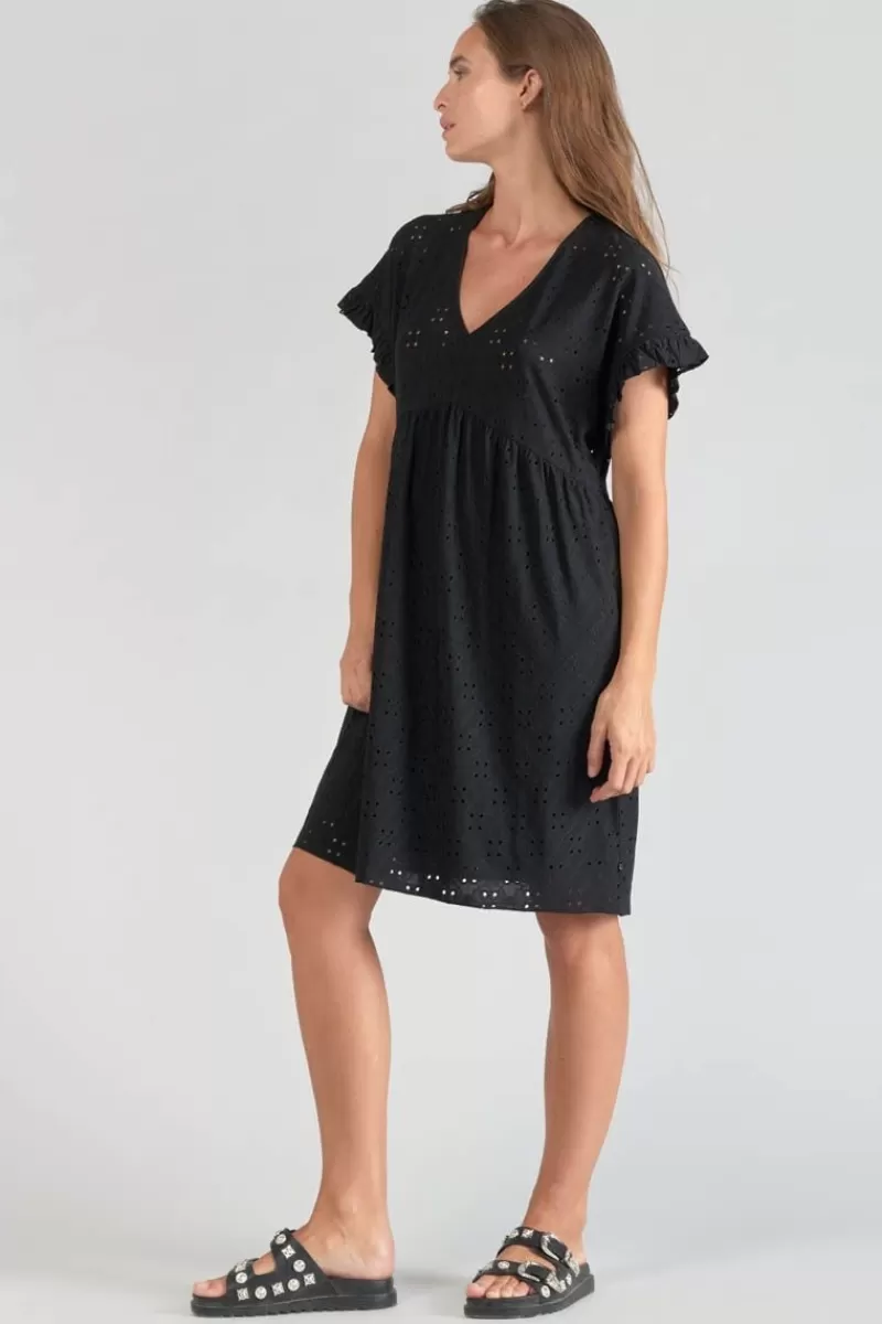 Le Temps des Cerises Robes-Robe Lia Ajouree Noire Black