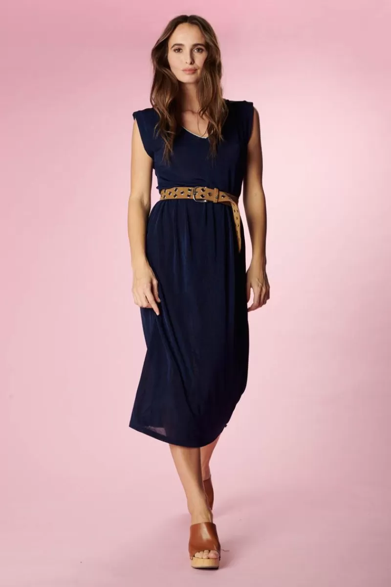 Le Temps des Cerises Robes-Robe Longue Nata Bleu Marine Midnight