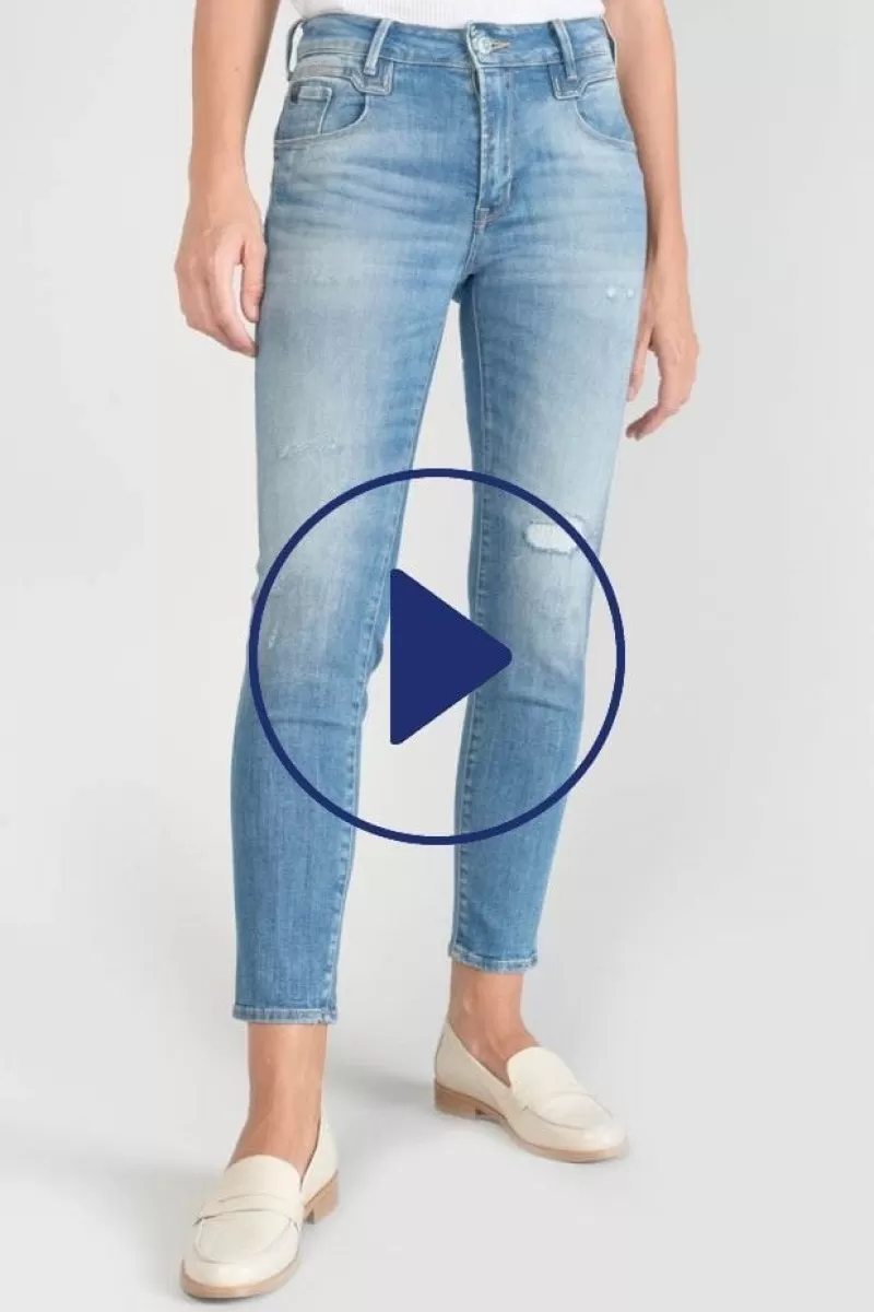 Le Temps des Cerises Coupe Slim-Sabi Pulp Slim Taille Haute 7/8Eme Jeans Destroy Bleu N°3 Blue