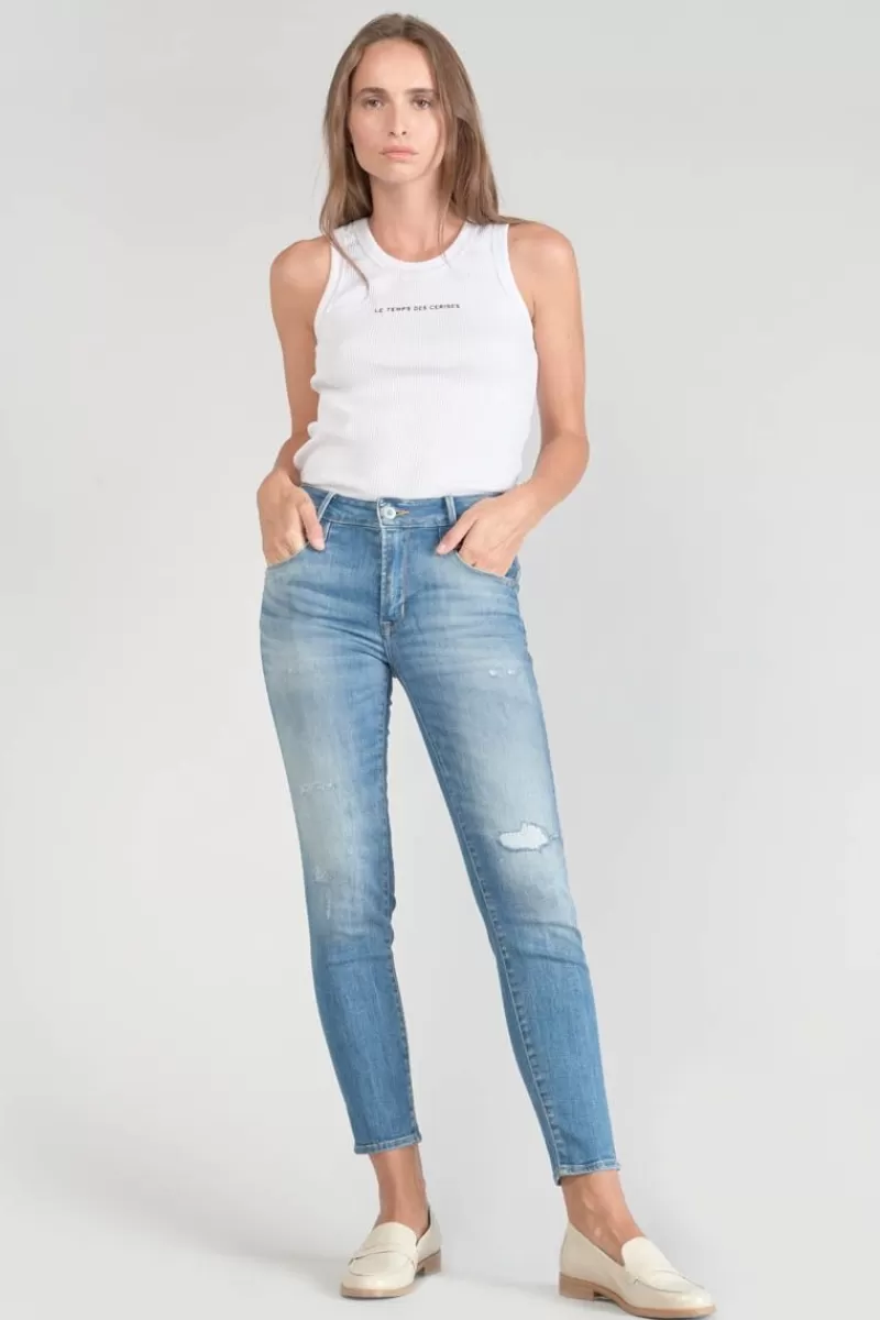 Le Temps des Cerises Coupe Slim-Sabi Pulp Slim Taille Haute 7/8Eme Jeans Destroy Bleu N°3 Blue