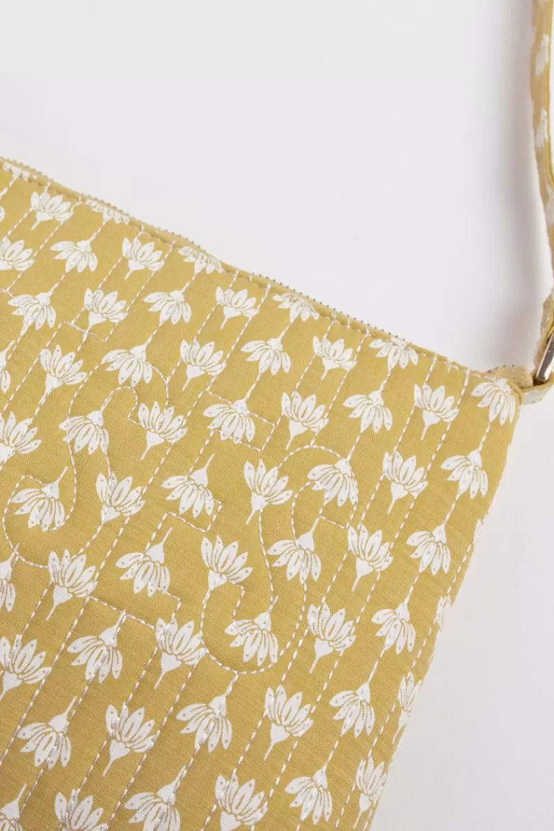 Le Temps des Cerises Sacs & Portefeuilles-Sac A Bandouliere Lauri Jaune A Motif Floral Yellow