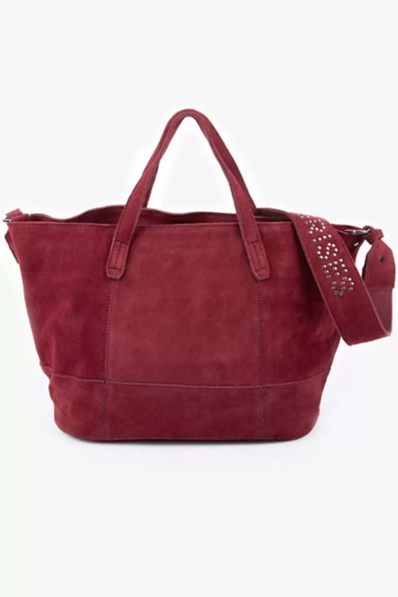 Le Temps des Cerises Sacs & Portefeuilles-Sac Astier En Cuir Suede Bordeaux Rouge Fonce