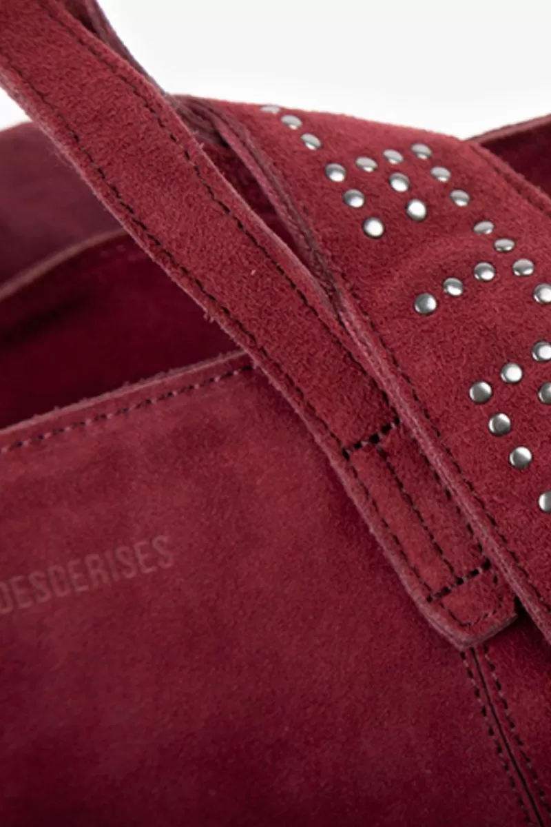 Le Temps des Cerises Sacs & Portefeuilles-Sac Astier En Cuir Suede Bordeaux Rouge Fonce