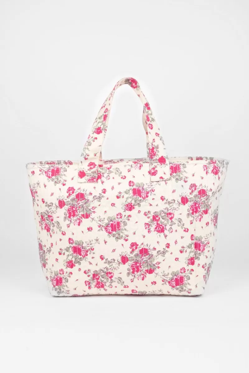 Le Temps des Cerises Sacs & Portefeuilles-Sac Cabas Micky A Motif Fleuri Rose Pink