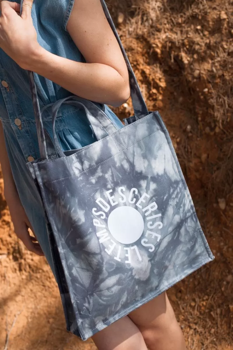 Le Temps des Cerises Sacs & Portefeuilles-Sac De Shopping Lina Tie And Dye Bleu Gris Grey
