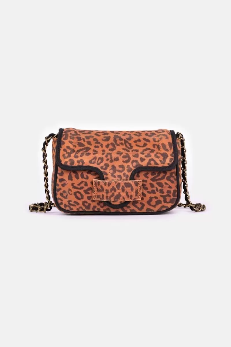 Le Temps des Cerises Sacs & Portefeuilles-Sac Klelia En Cuir Suede Leopard