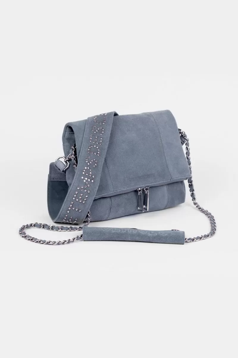 Le Temps des Cerises Sacs & Portefeuilles-Sac Leter En Cuir Suede Bleu Denim