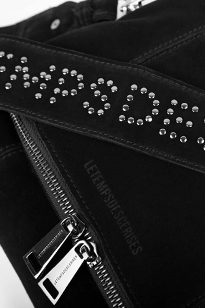 Le Temps des Cerises Sacs & Portefeuilles-Sac Leter En Cuir Suede Noir Black