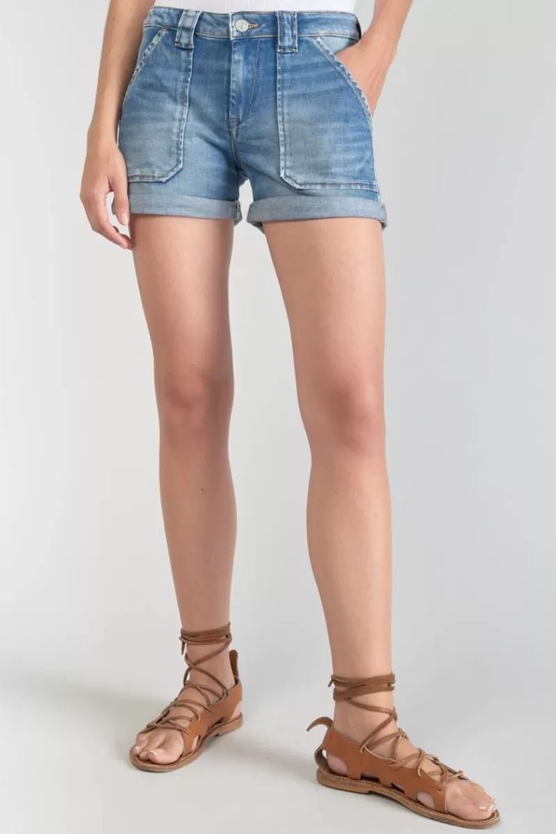 Le Temps des Cerises Jupes & Shorts-Short Bloom En Jeans Bleu Blue