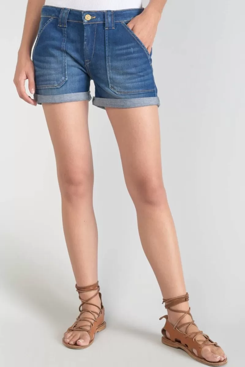 Le Temps des Cerises Jupes & Shorts-Short Bloom En Jeans Bleu Fonce Blue