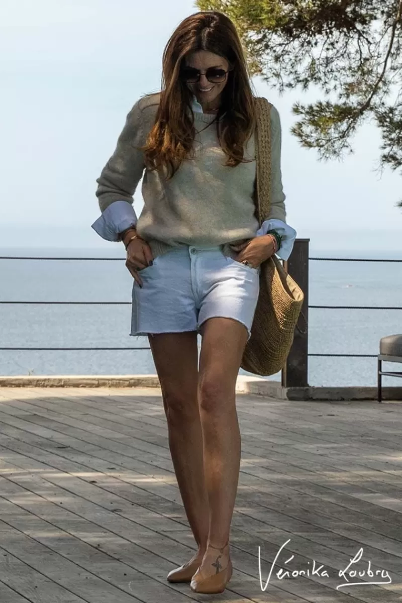 Le Temps des Cerises Jupes & Shorts-Short Court Veronika En Jeans Blanc By Veronika Loubry White