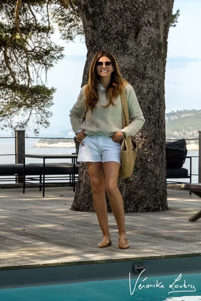 Le Temps des Cerises Jupes & Shorts-Short Court Veronika En Jeans Blanc By Veronika Loubry White