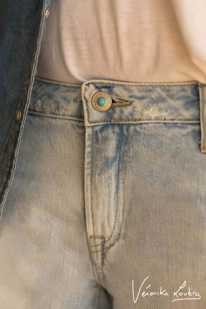 Le Temps des Cerises Jupes & Shorts-Short Court Veronika En Jeans Bleu Clair By Veronika Loubry Blue