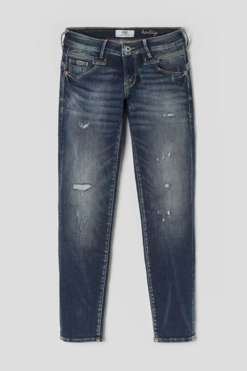 Le Temps des Cerises Coupe Slim-Sib Pulp Slim 7/8Eme Jeans Destroy Vintage Bleu N°2 Blue