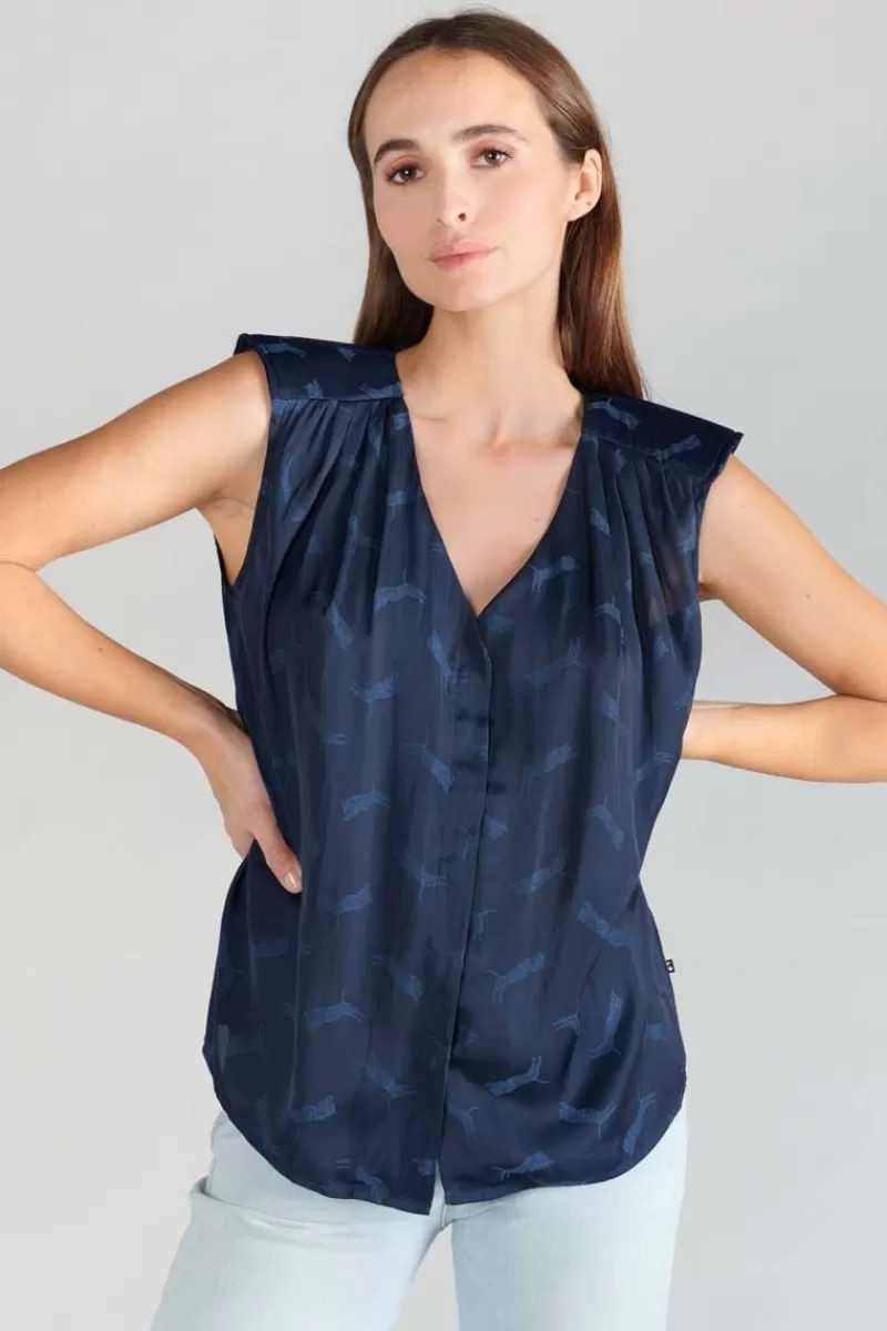 Le Temps des Cerises Tops-Top Missou En Jacquard Bleu Marine Midnight