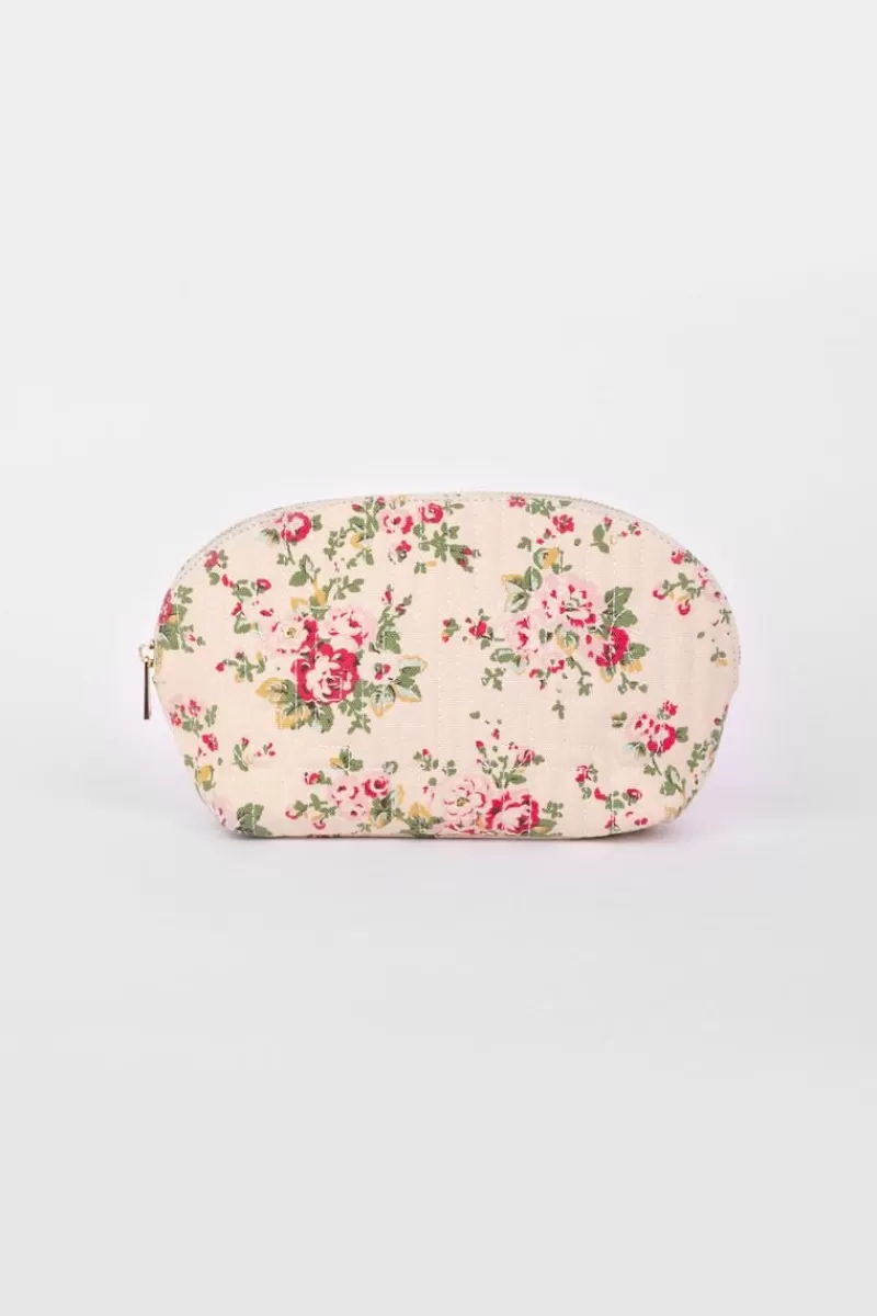 Le Temps des Cerises Sacs & Portefeuilles-Trousse De Toilette Mary A Motif Fleuri Rose Pink