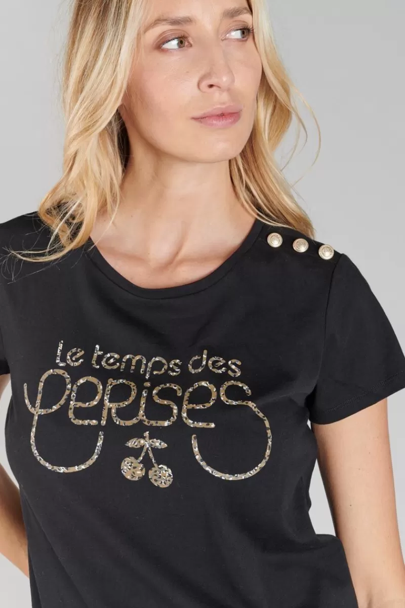 Le Temps des Cerises T-Shirts & Débardeurs-T-Shirt Carole Noir Imprime Black