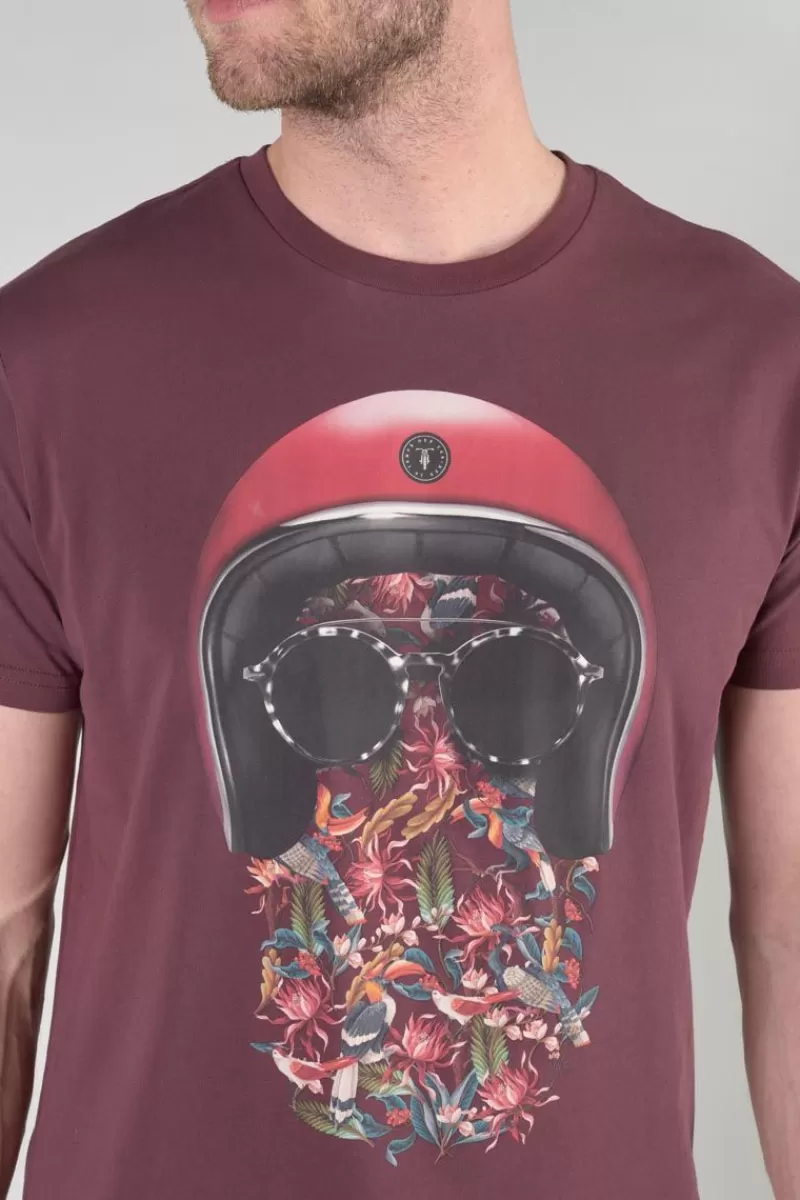 Le Temps des Cerises T-Shirts & Polos-T-Shirt Gregor Lie De Vin Imprime Wine