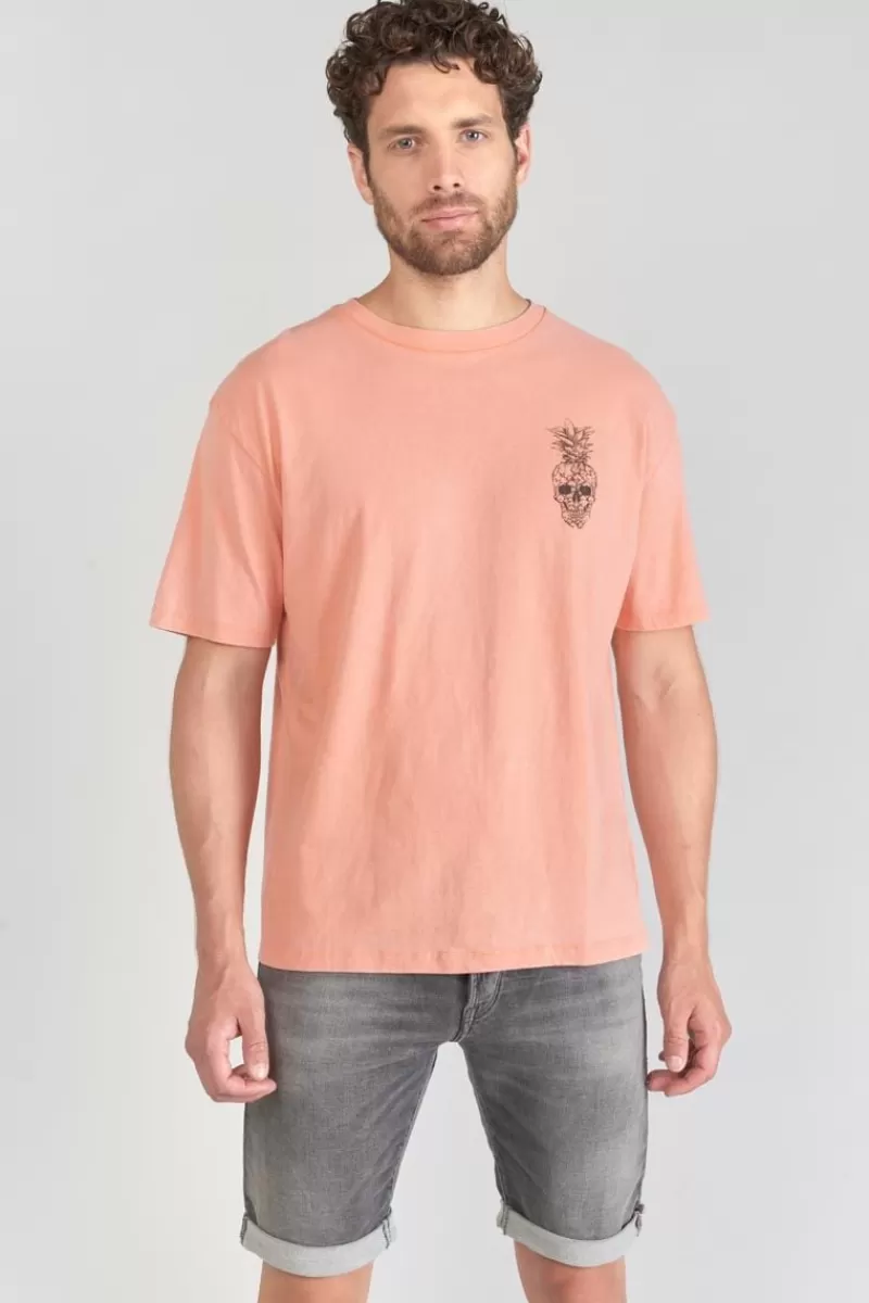 Le Temps des Cerises T-Shirts & Polos-T-Shirt Holo Corail Imprime Canyon