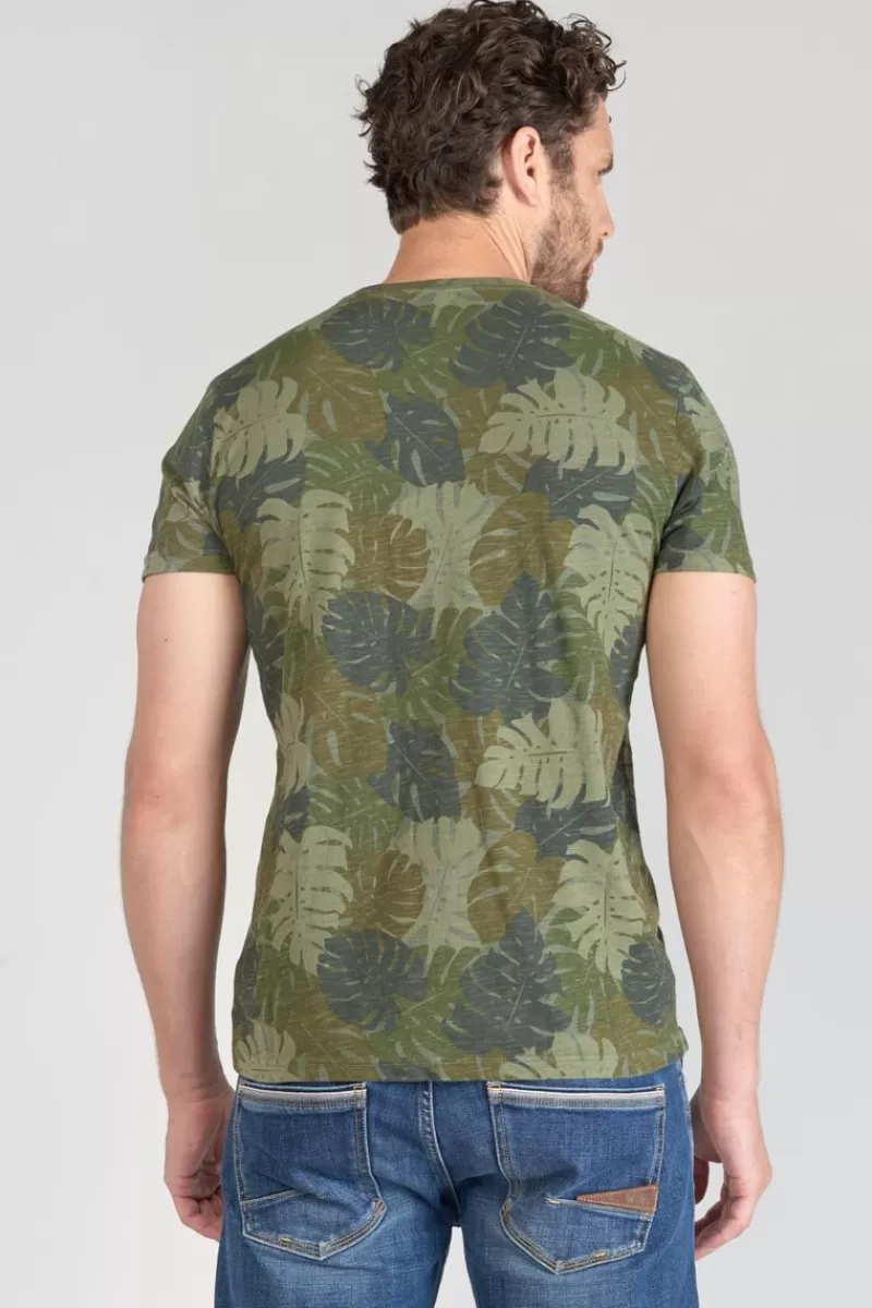 Le Temps des Cerises T-Shirts & Polos-T-Shirt Jung A Motif Jungle Kaki Leaf