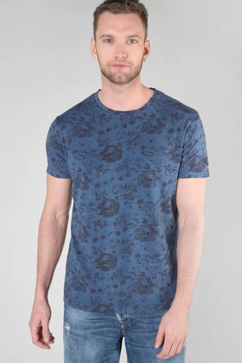 Le Temps des Cerises T-Shirts & Polos-T-Shirt Pagan Bleu A Motif Wing