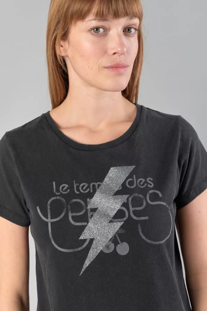 Le Temps des Cerises T-Shirts & Débardeurs-T-Shirt Tonito Noir Imprime Black