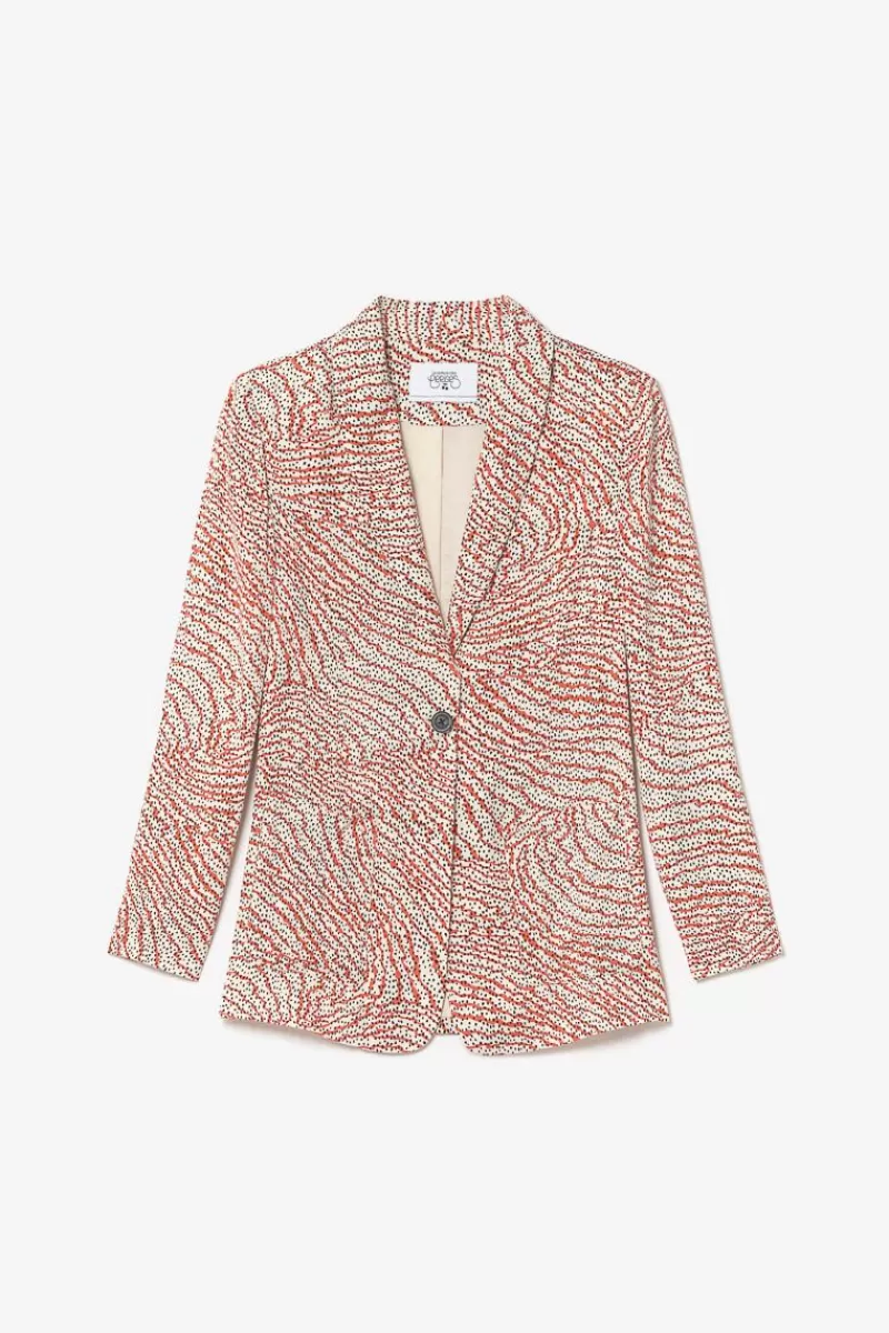 Le Temps des Cerises Vestes & Blousons-Veste Blazer Mena A Motif Orange Et Noir Orange Zebra