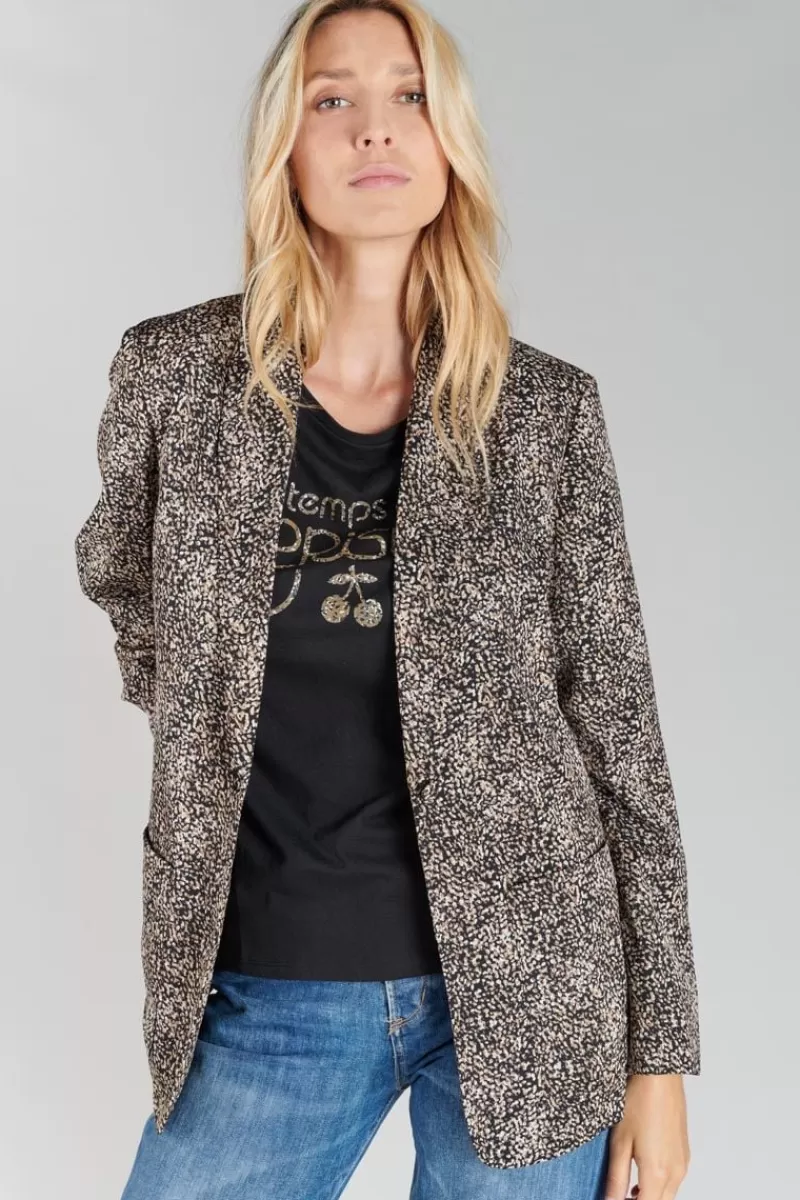 Le Temps des Cerises Vestes & Blousons-Veste Blazer Talhia Noir A Motif Black