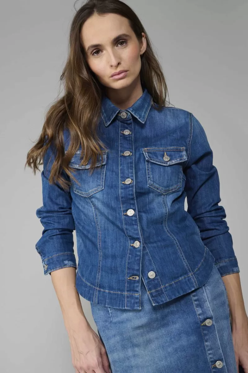 Le Temps des Cerises Chemises Et Vestes-Veste En Jeans Bleu Lilly Blue