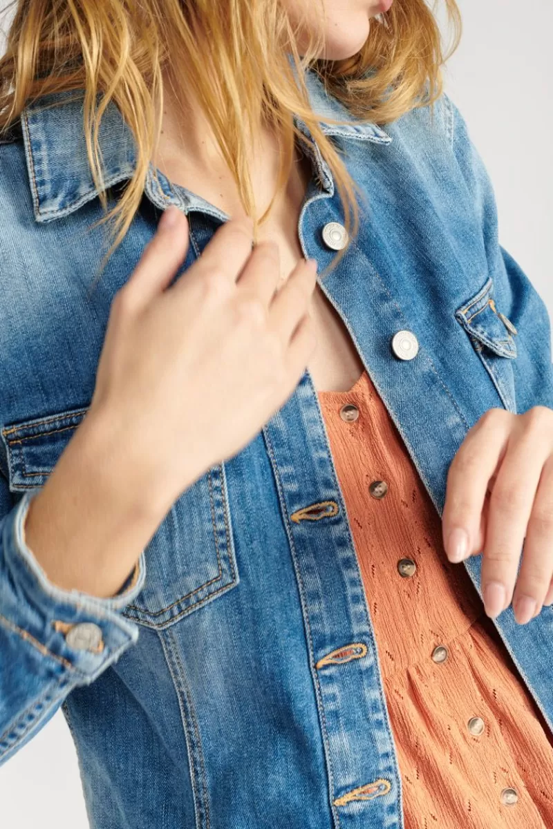 Le Temps des Cerises Chemises Et Vestes-Veste En Jeans Lilly Bleu Blue