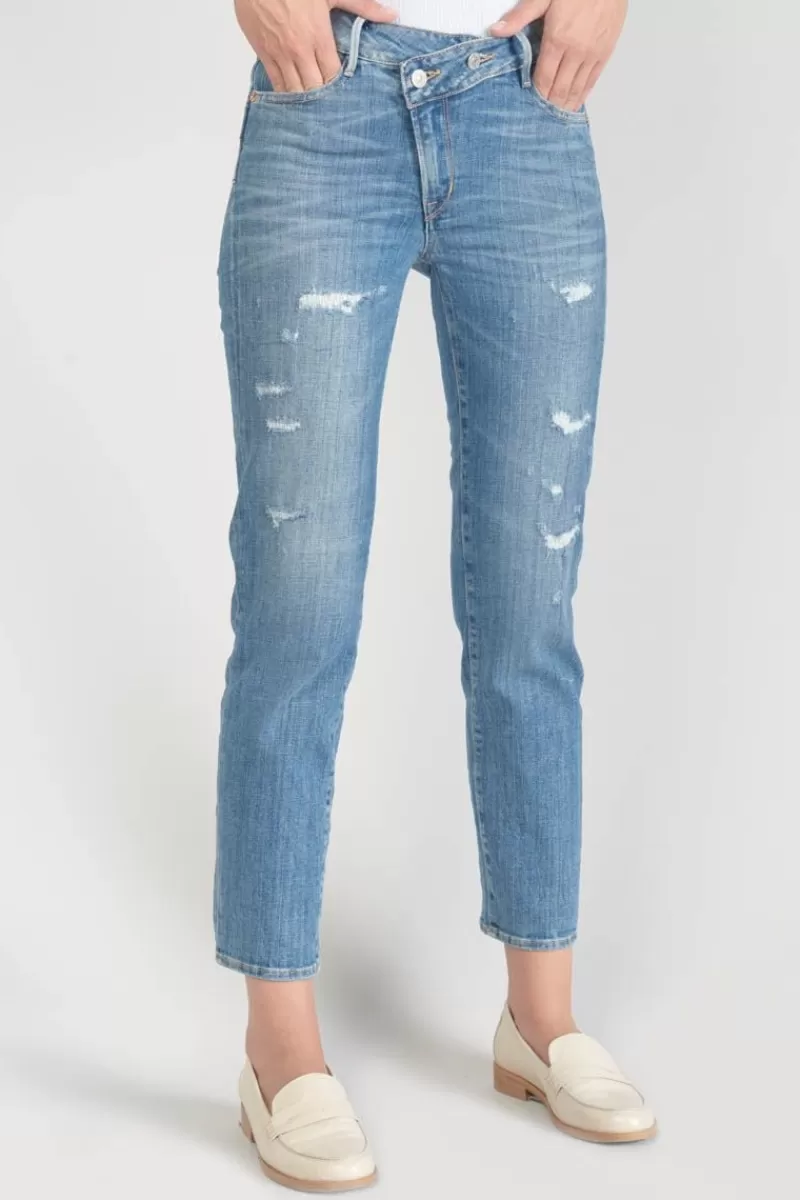Le Temps des Cerises Coupe Regular-Zep Pulp Regular Taille Haute 7/8Eme Jeans Destroy Bleu N°4 Blue