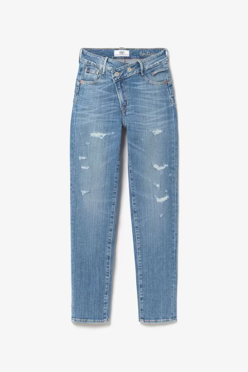 Le Temps des Cerises Coupe Regular-Zep Pulp Regular Taille Haute 7/8Eme Jeans Destroy Bleu N°4 Blue